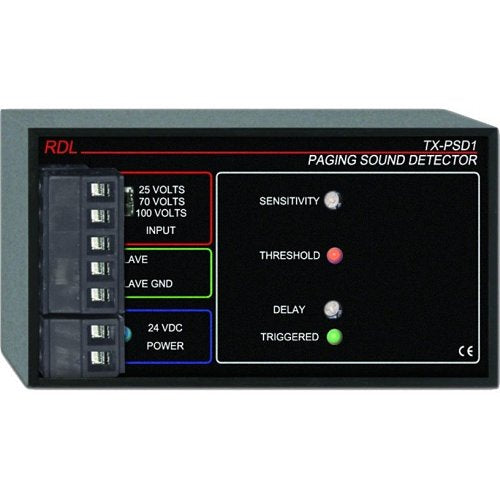 RDL TX-PSD1 Paging Sound Detector, Switch-Selectable Input 25 V, 70 V, 100 V Image of RL-TXPSD1