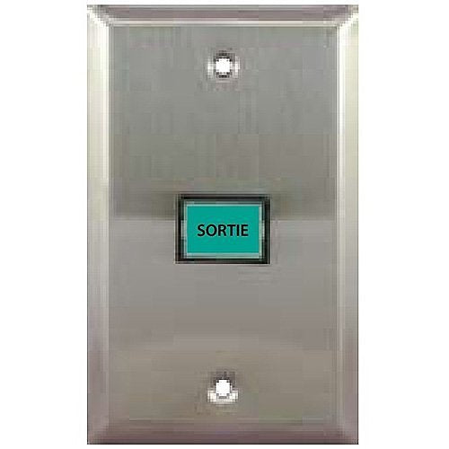 Labco LAEFV Exit Remote Alarm One Gang Plates with Green Sortie Label and Button Switch
