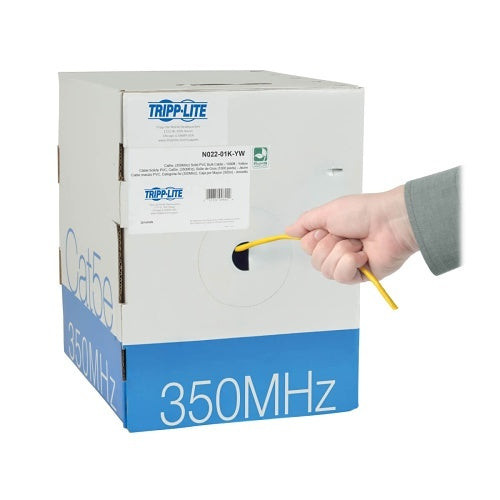 Tripp Lite N022-01K-YW CAT5/5e Bulk Cable, Solid Core, CMR, PVC, Yellow