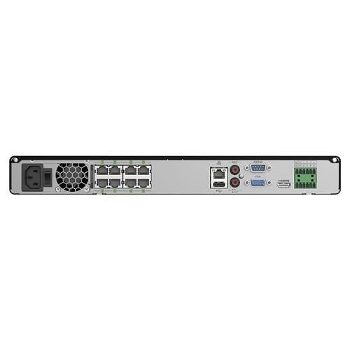 Luminys R52-8PA R5 Series 8-Channel 8K PoE NVR, 1U Form Factor with 2 SATA, Audio, and Alarm Support
