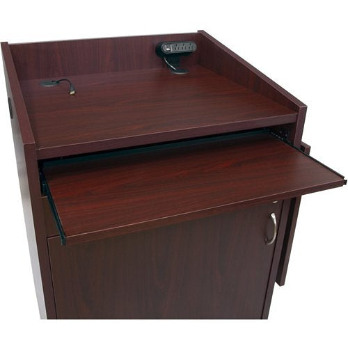 Middle Atlantic L2LDC2FCMGC L2 Series Pre-Configured Lectern with Connectivity and Flip up Shelf, 28\\" Wide, Dark Cherry