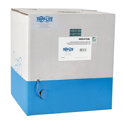 Tripp Lite N220-01K-BL CAT6 Gigabit Bulk UTP Stranded 24AWG CMR PVC Cable, 1000\' (304.8m), Blue