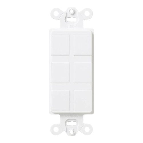Lutron SC-6PF-SW Claro 6-Port Frame, Field Customizable, Fits Decorator-Style Wall Plates, Snow White