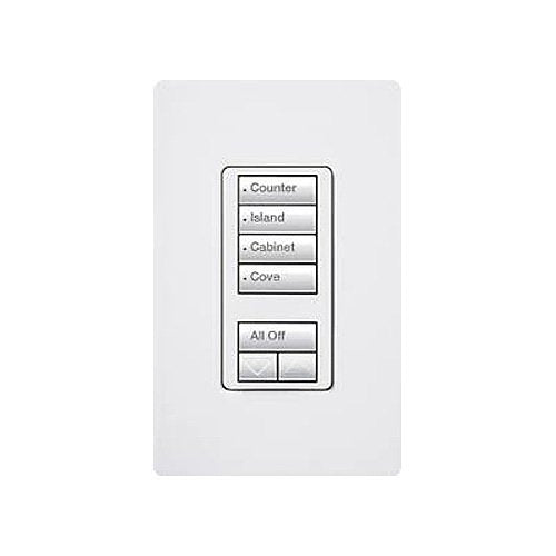 Lutron RRD-HN4S-WH RadioRA seeTouch Wall-Mount CL Hybrid Keypad, Scene w/ Raise-Lower, White