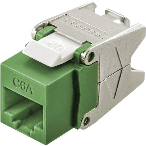 Hubbell HJU6AGN CAT6A Jack with Cobra-Lock Termination, Green Image of 40-HJU6AGN