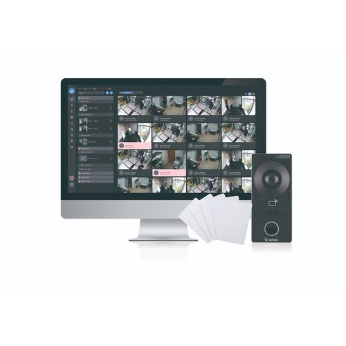 Geovision 900-1DRCloudKit-000 1-Door Cloud Access Control Bundled Kit with 1xGV-IA1330 1-Door Controller / Reader / Camera / Intercom + 25 Cards + 1 Year Cloud Access Control Subscription