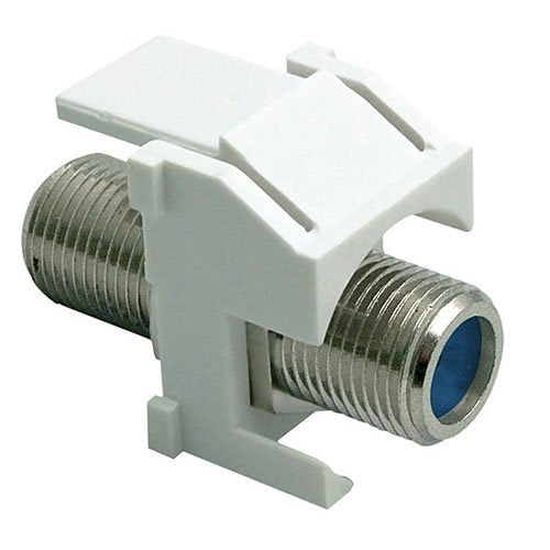 Legrand-On-Q Recessed Coax 3 GHz FConnector Keystone Insert, White, 10Pack Image of H4-WP3481W10