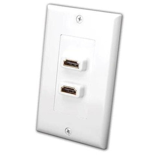 Vanco 120902 Slim Line HDMI Decor Wall Plate, Dual, White