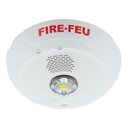 System Sensor PC2WLED-B Series 2-Wire Indoor Ceiling Mount Horn Strobe with LED, White, Bilingual