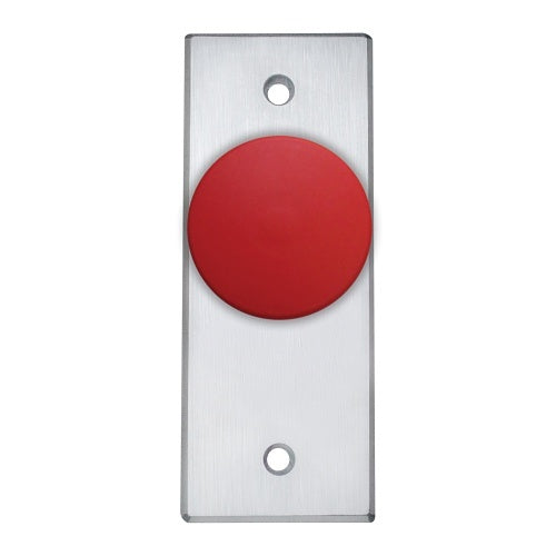 Camden CM-4130R CM-4100 Series 1-5/8\\" Pushbutton, Push / Pull, Normally Open, Maintained, Narrow Faceplate, Red Button, Aluminum