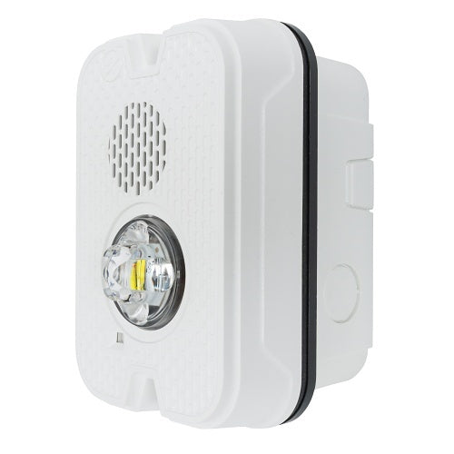 System Sensor P2GWKLED-P L-Series Outdoor Compact Wall-Mounted Horn Strobe, Plain, White