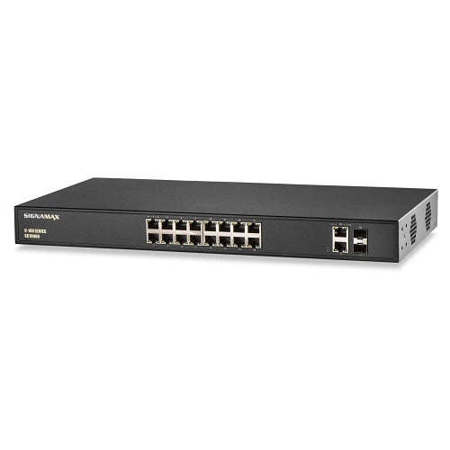 Signamax FO-SC10060 Network Switch, 16-Port PoE 235W Switch, SFP Ports