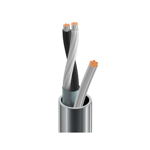 Belden 9461 060U1000 1-Pair 22 AWG Multi-Pair Cable, PE Insulation, Foil Shield, PVC Jacket, Chrome, 1000\'