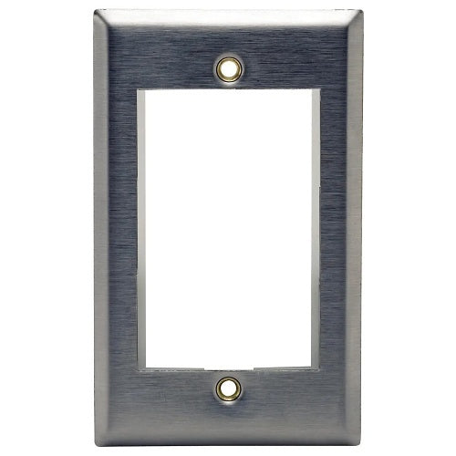 Hubbell IMSS1 Ceiling Mount Wall Mount Plate, Single Gang 3U Stainless Steel Plate
