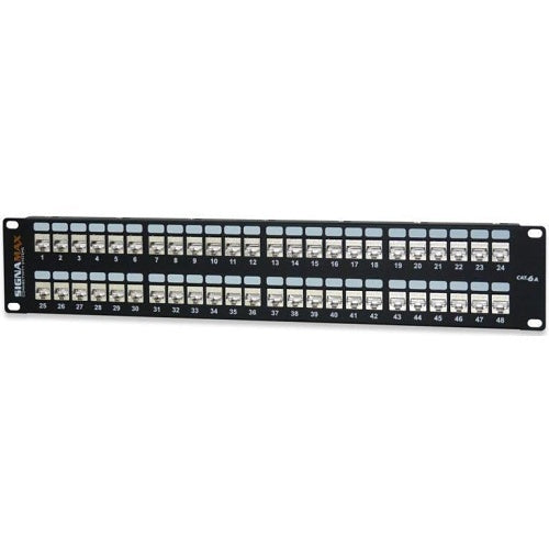 Signamax 48458S-C6A MT-Series 48-Port CAT6A Screened Patch Panel, 2U