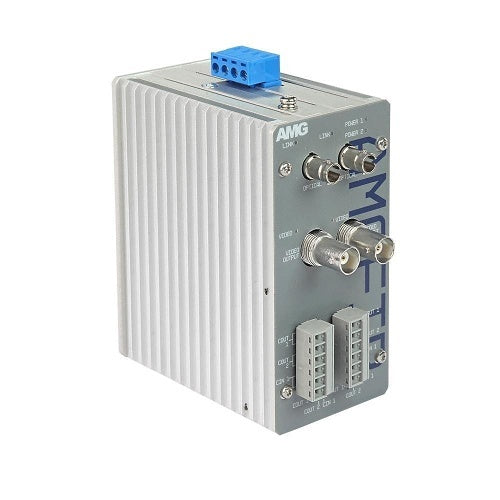 AMG Systems AMGFIB-1VR-3CC-S1B-D AMGFIB Series Dual 1-Channel CVI / TVI / AHD / CVBS Video Receiver, 3-Contact Closure, Singlemode 20Km, 1-Fiber per Channel, B-Side