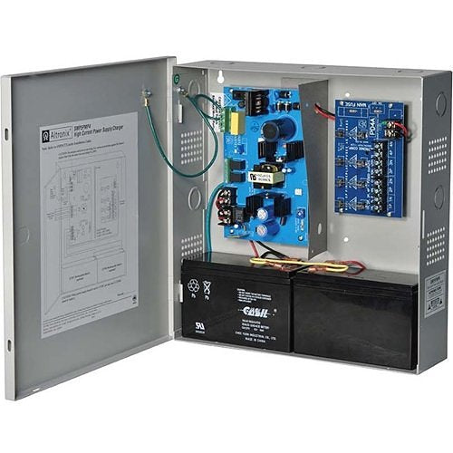 Altronix 4 Fused Outputs Supervised Power Supply/Charger. 12/24VDC @ 4A. Grey Encl. Image of AX-SMP5PMP4