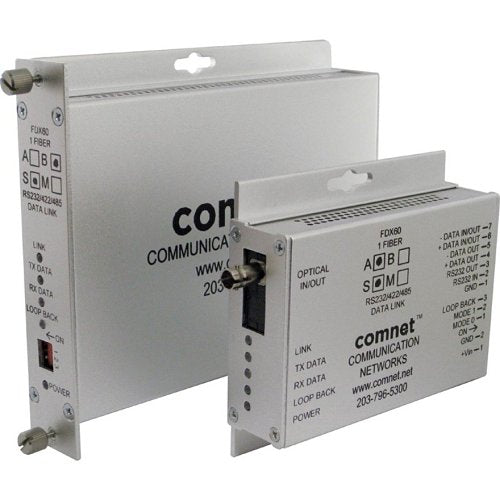 ComNet FDX60M1AM Small Size RS232/422/485 2W and 4W Bi-directional Universal Data Transceiver, mm, 1 fiber Image of C4-FDX60M1AM
