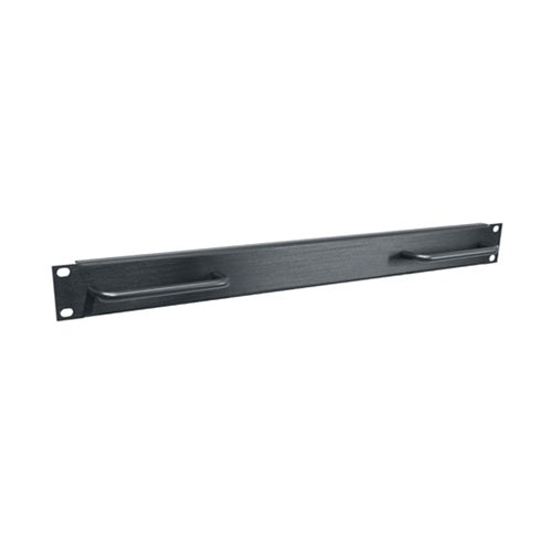 Middle Atlantic BL1-H 1U RMS Flanged Blank Rack Panel with Handles, Black Brushed and Anodized Aluminum