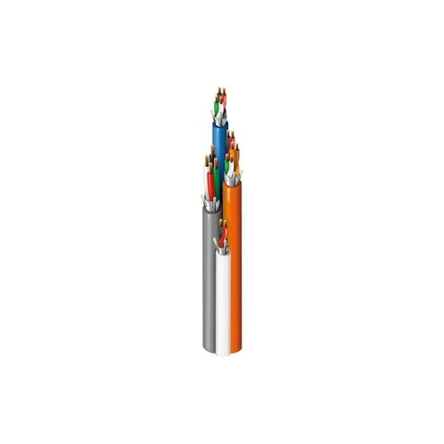 Belden 658AFS 000500 Plenum Access Control Cable, 22/3 Pair, 18/4, 22/6, Shielded, Banana Peel, CMP, 500\' (152.4m) Reel, Orange, White, Blue, Gray