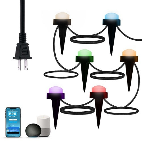 Jasco 66871 Pro Series Wi-Fi LED Mini Landscape Lights, 6-Pucks