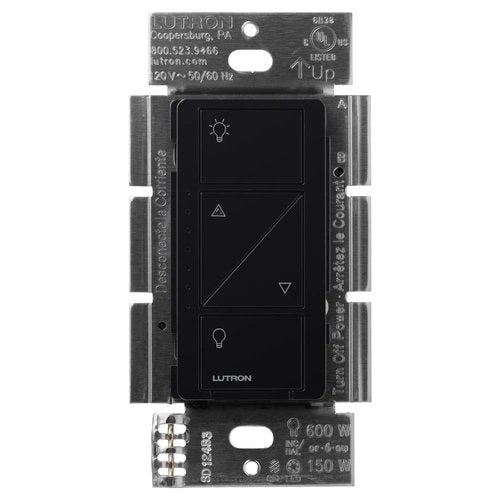 Lutron PD-6WCL-BL Caseta Original Smart Dimmer Switch, 150W LED, No Neutral Required, 120V, Black