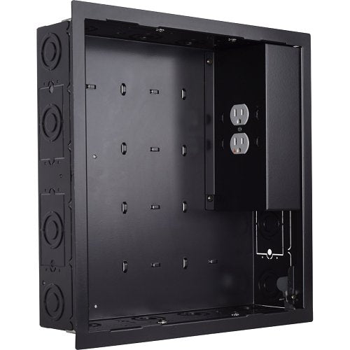 Chief PAC526FBP2 Proximity In-wall Storage Box with 2-Receptacle Filter and Surge, Black