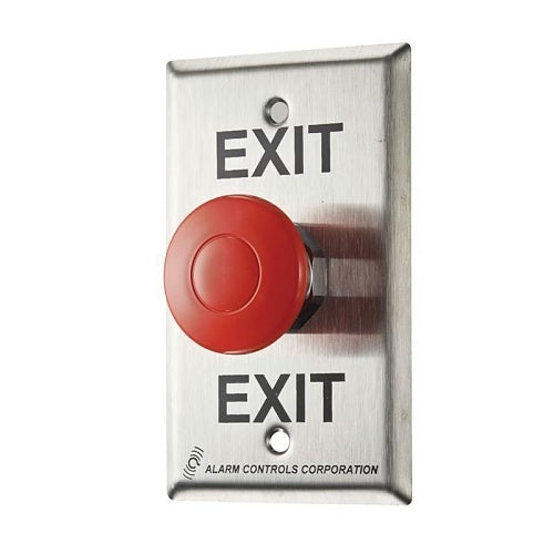 Alarm Controls EB-1-1 Exit Push Button with 1-Normally Open and 1-Normally Closed Contact, Stainless Steel