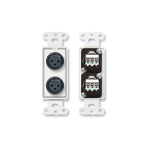 RDL D-XLR2F Dual XLR 3 Pn Female Jacks On D Plate Solder Type Image of RL-DXLR2F