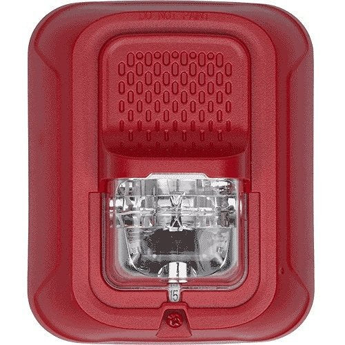 System Sensor P4RLA-P 4 Wire Wall Horn Strobe, Red Plain