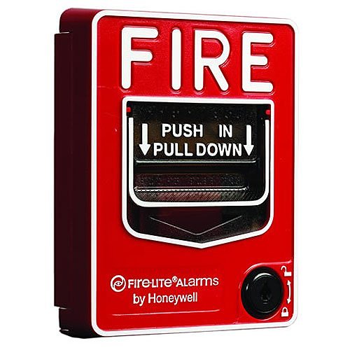 Fire-Lite BG-12SL Single-Action Manual Pull Station with Pigtail Connections and Key-lock Reset Feature
