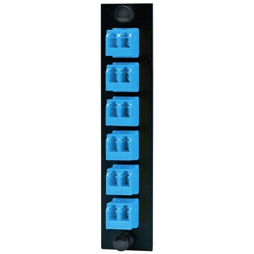Hubbell FSPNLCDS6B Fiber Optic Patch Panel, Fiber, Adapter Panel, 12P, 6-LC DupLX, Zirc, Black