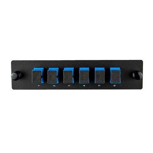 Cleerline SSF-SC06-SM-OS2 LGX Adapter Plate, 6 Fiber, Simplex, SC/UPC, 9 µm OS2, Blue