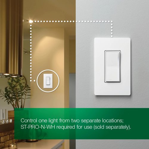 Lutron ST-RD-BW Sunnata Companion Dimmer Switch, Multi-Location Dimming for Sunnata PRO LED+ Touch Dimmer (ST-PRO-N), Brilliant White