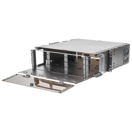 Hubbell FCR3U12SPX FCR-X Series Fiber Rack Mount Unloaded Enclosure, 3U, 12 LGX Panels, Horizontal, Black