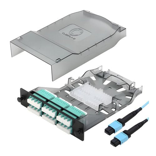 Cleerline CTG-MTLC2X12-MM-U HD MTP Elite 24-Fiber Cassette, MM(OM4), 2x12F MTP Male to 24 Quad LC/UPC, Type Universal