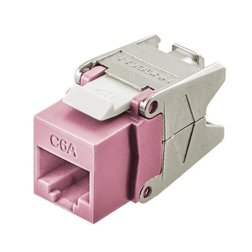 Hubbell HJU6APK CAT6a Ascent Jack with Cobra-Lock Termination, Pink
