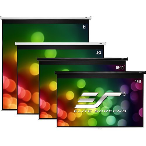 Elite Screens M120H Manual Series 120\\" Pull-Down Projection Screen for Wall or Ceiling, MaxWhite 2, 16:9