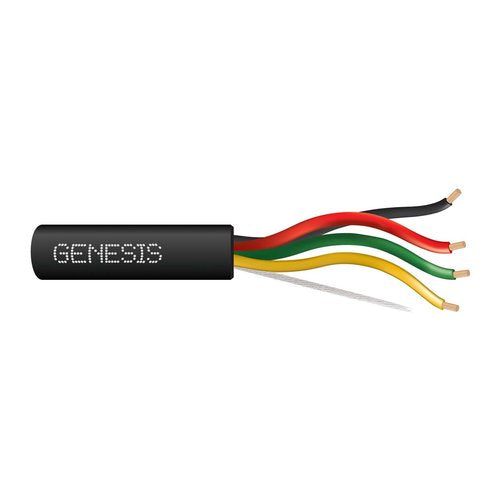 Genesis 41571008 18/4 Stranded Unshielded Fire Alarm Cable, Direct Burial, FPL, CL3, 1000\' (304.8 m) Reel, Black