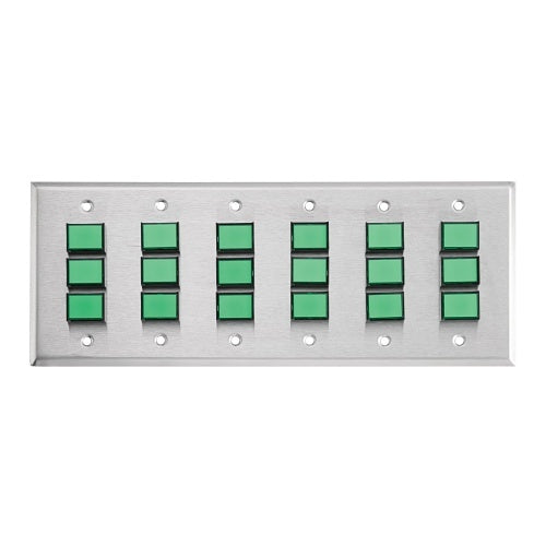 Alarm Controls CP-24AGN CP Series Control Panel, Double Gang Console with 4 SPDT Momentary Switches, Green