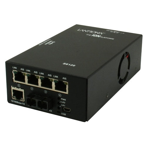 Lantronix S6120-1014-NA Media Converter, 4X T1/E1 Ion with Ethernet to Fiber, SM-SC, 20Km