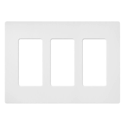 Lutron SC-3-SW Claro 3 Gang Wall Plate for Decorator-Style Dimmers, Switches, and Outlets, Satin Finish, Snow White