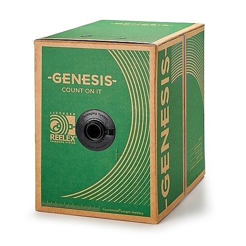 Genesis 43061104 18/2 Solid Unshielded Fire Alarm Cable, Riser, FPLR, 1000\' (304.8 m) Pull Box, Red
