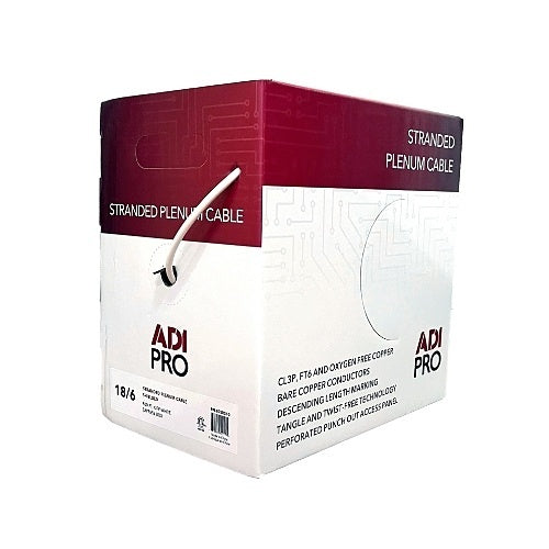 ADI PRO RN-80SR510 18/6 Stranded Plenum Shielded Cable, CL3P, 500\' Express Box, Off White