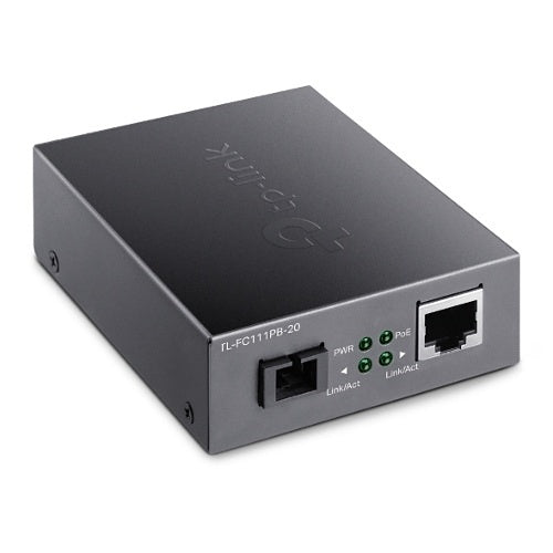 TP-Link FC111PB-20 10/100 Mbps WDM Media Converter with 1-Port PoE