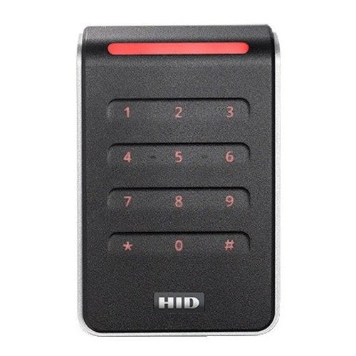 HID 40KTKS-01-000000 HID 40KTKS-01 Signo 40K Wall Mount Contactless Smartcard Keypad Reader, Seos Profile, OSDP/Wiegand, Terminal, Mobile Ready, Black with Silver Trim (Replaces RK40, RPK40)