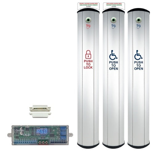 Camden CX-WC17SLVR 6\\" Wide Side Load Column Switch with Hands-Free Sensor Restroom System Kit