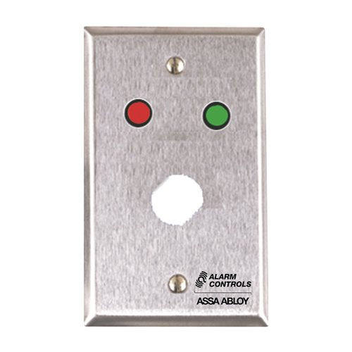 Alarm Controls RP-28BLUE Remote Wall Plate with 1/4\\" Blue LED, Single Gang, Stainless Steel
