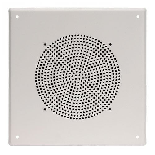 Quam BS8W 8" Square Screw-Mount Ceiling Speaker Baffle, White Powder Finish