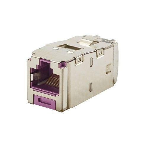 Panduit CJS6X88TGVLY Mini-Com CAT 6A Shielded Keystone Jack, 8 Positions